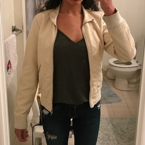 Ivory Leather Jacket
